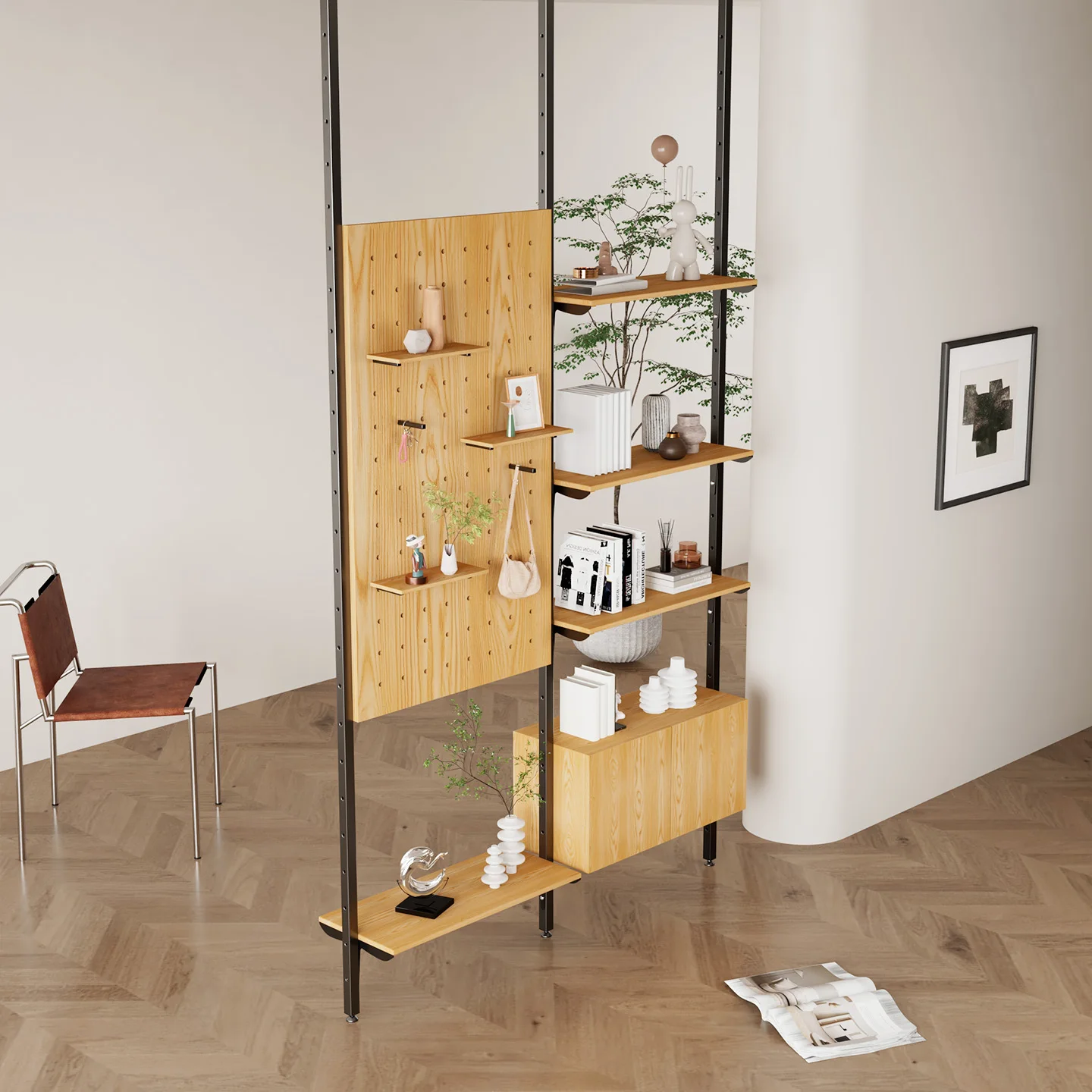 

Полка для пещерной доски, минималистичная книжная полка, вертикальная перегородка, офисная перегородка, витрина, многофункциональная винная стойка, настройка