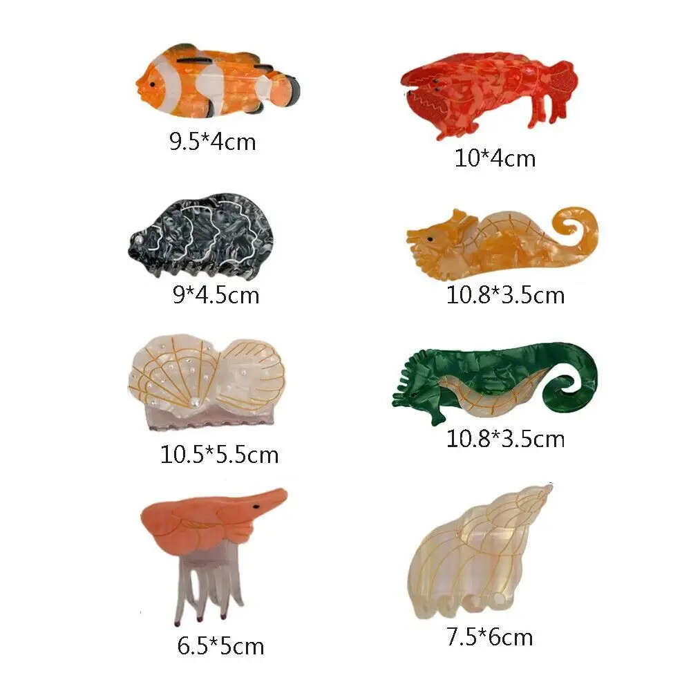 Marine Animal Shark Hair Claw Fashion Marine Biology Series Geometric Hair Clip Acrylic Headdress Party