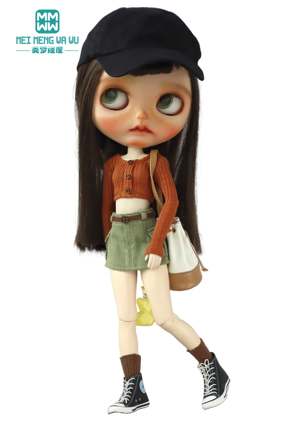28 cm Blyth-Puppenkleidung, modische bonbonfarbene Blusen, Mini-Jeansröcke für OB23 OB24 Azone-Puppenzubehör – Detail 13
