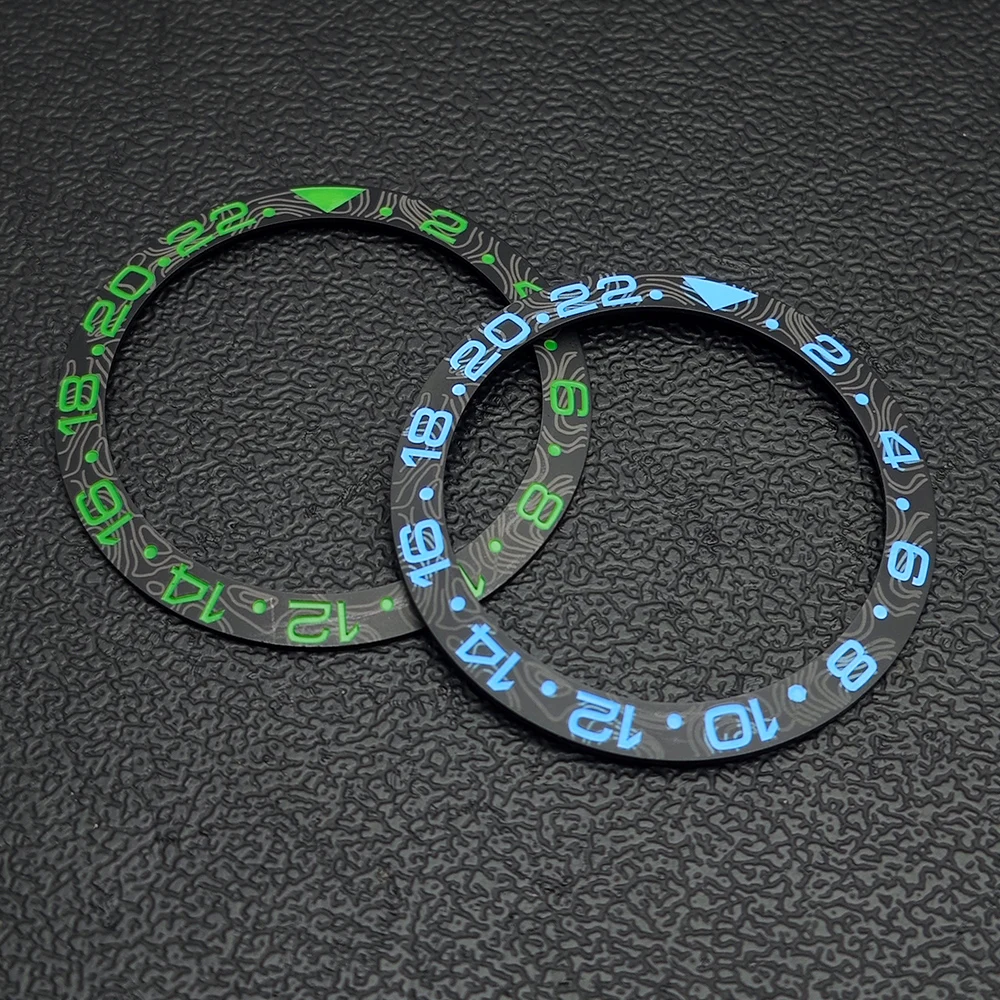 38mm*30.6mm Schräger Keramik-Uhrenlünette Uhrengehäuse Ersatz-Zubehör Taucher GMT Imitations-Kohlefaser-Textur Ring Uhren Herren – Detail 3