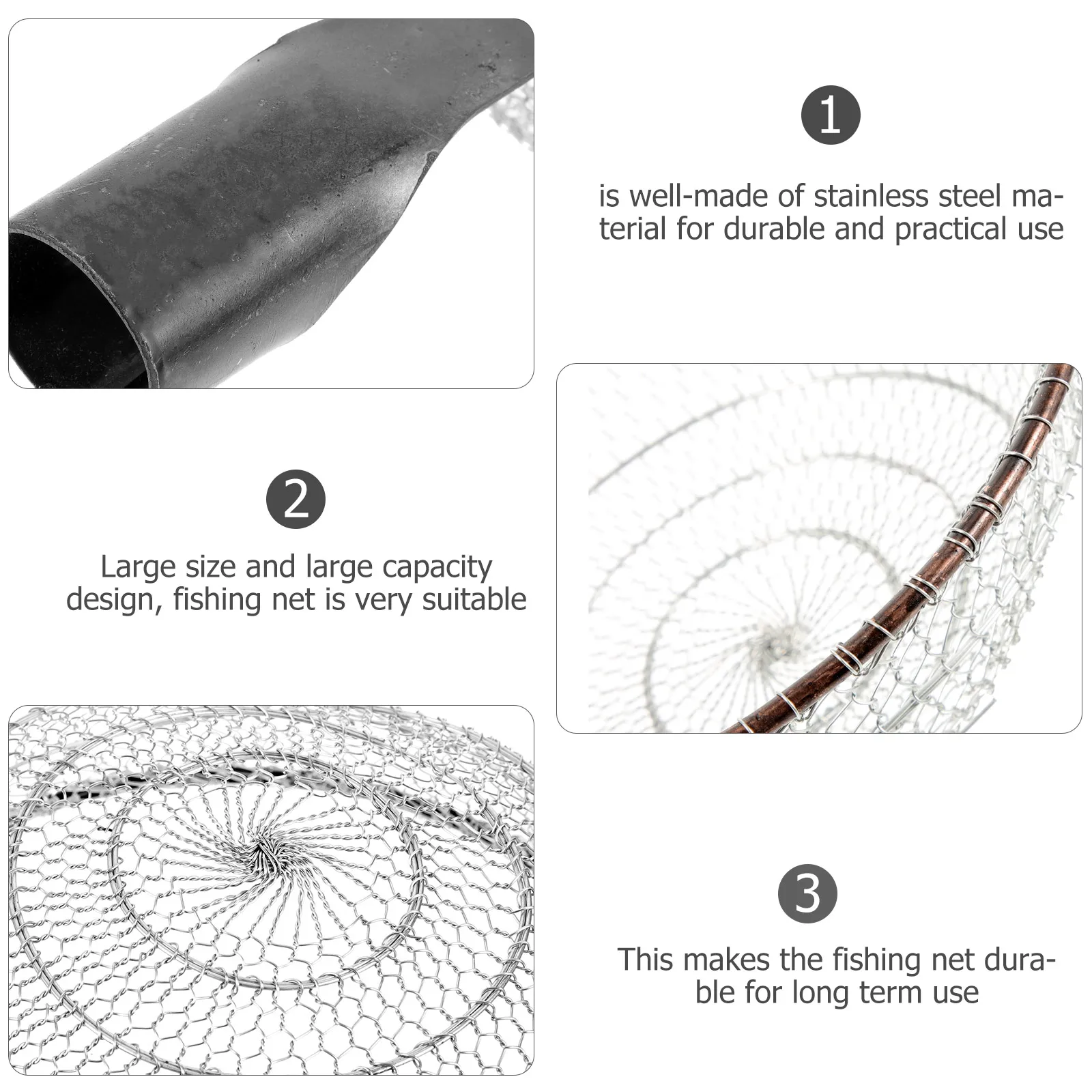 

Large Net For Freshwater Saltwater Fly Fishing Durable Outdoor Fish Catching Mesh Portable Fishpond Net Kayak Fishing