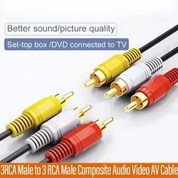 3 RCA to 3 RCA Composite AV Cable - Male to Male Audio Video Cable for TV/DVD/Home Theater (Wholesale Available)