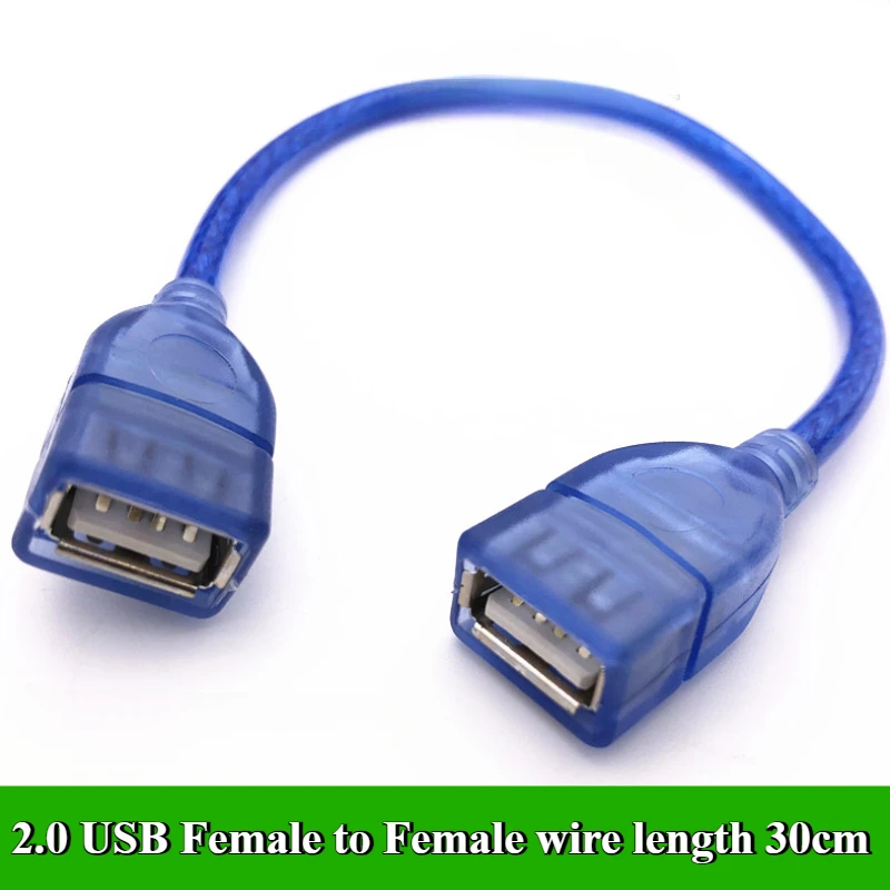 

1/3/5/10Pcs/lot 2.0 USB Female to Female double head USB adapter cable extension wire connection line length 30cm