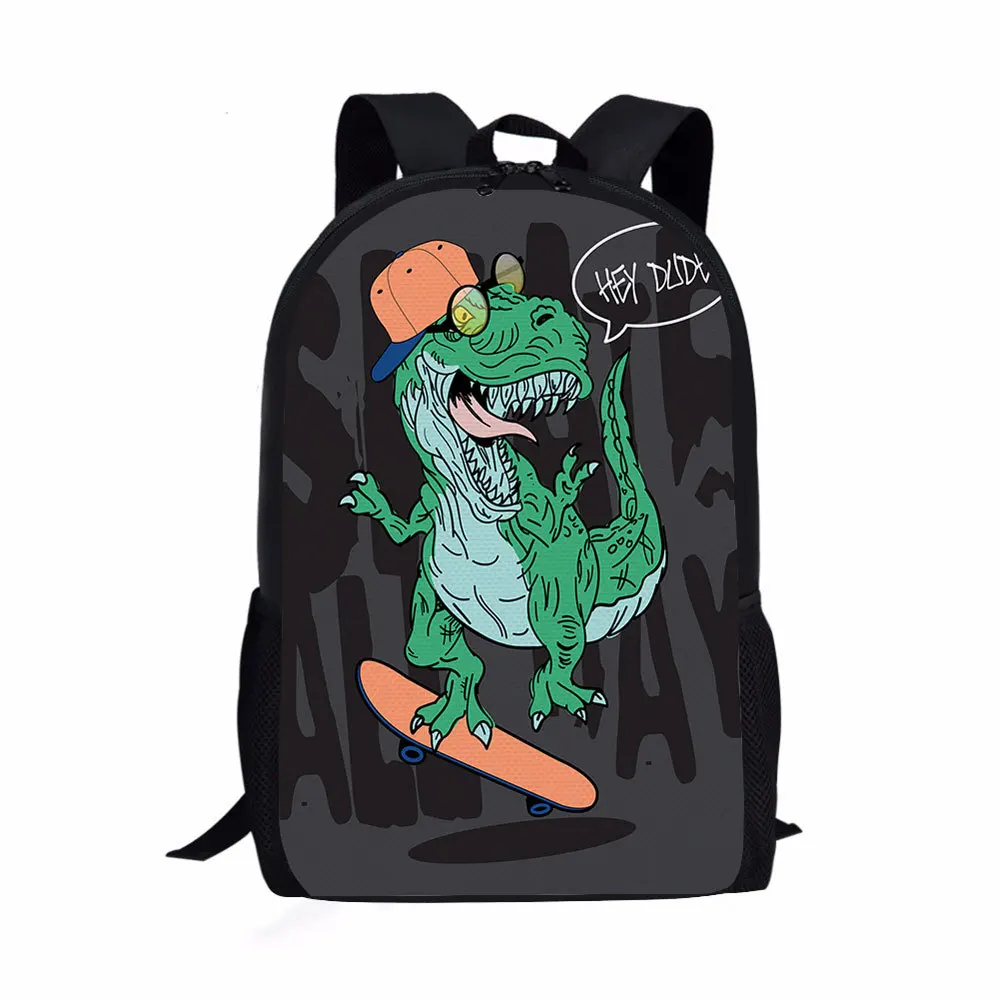 Cartoon Green Dinosaur Print School Backpack for Teenage Boys Girls Travel Daypack Children School Bags Lightweight Book Bag