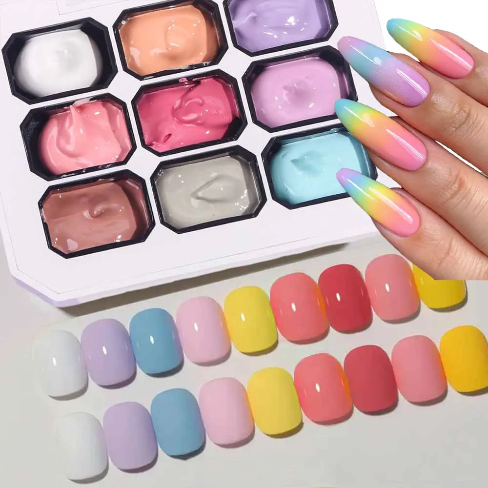 

9 цветов Pat Painting Gel Nail 4 в 1 Dopamine Gradient Painting Гель для ногтей Полуперманентный Soak Off UV LED Радужный лак для ногтей 2 $