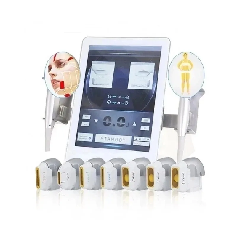 7D HIFU 2 in 1 Anti-Aging Machine Layered Anti-Aging 7 Cartridges Face Body Skin Tightening Device
