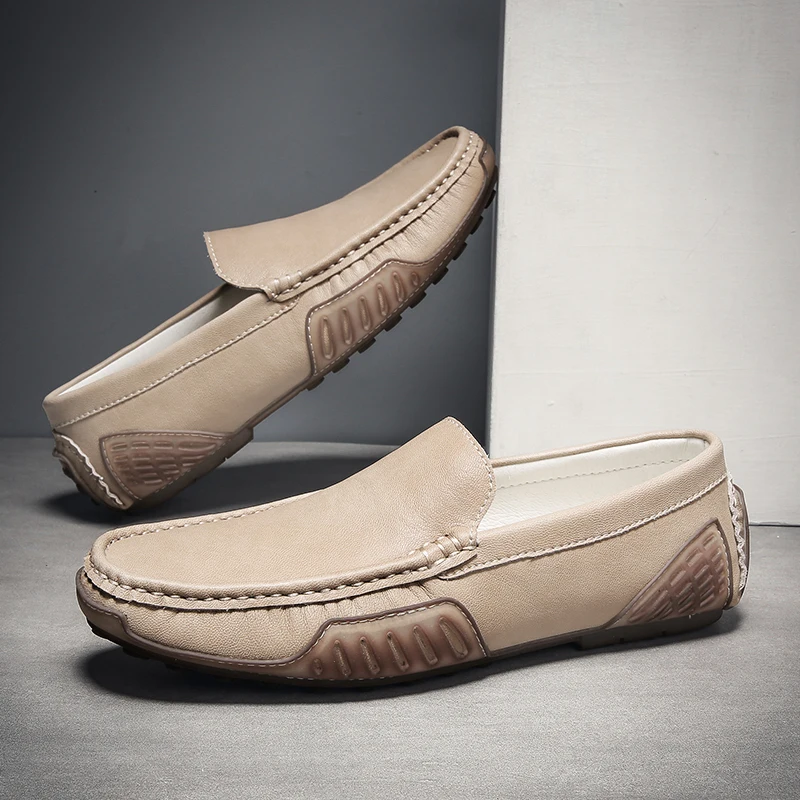 

New Arrival Casual Driving Shoes Outdoor Handmade Leather Flats Men Big Size 38-48 Soft Moccasins Brand Fashion Original Loafers