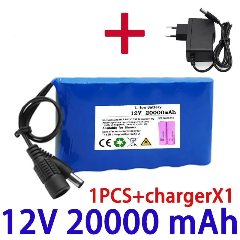 18650 lithium battery 3S2P 12V 20Ah 40Ah 60Ah 80Ah rechargeable lithium battery pack with built-in BMSprotection and charger × 1