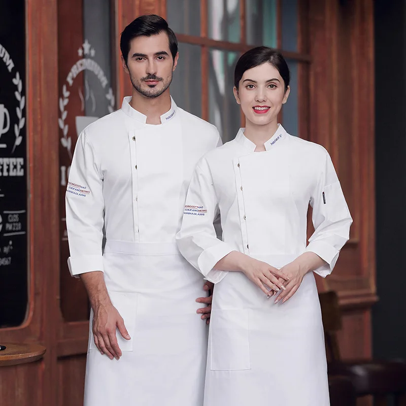 Abiti da lavoro per chef Manica lunga Autunno Inverno Ristorante Cucina Cucina occidentale Cucina Catering Mensa Cottura Torta Pane Clothi