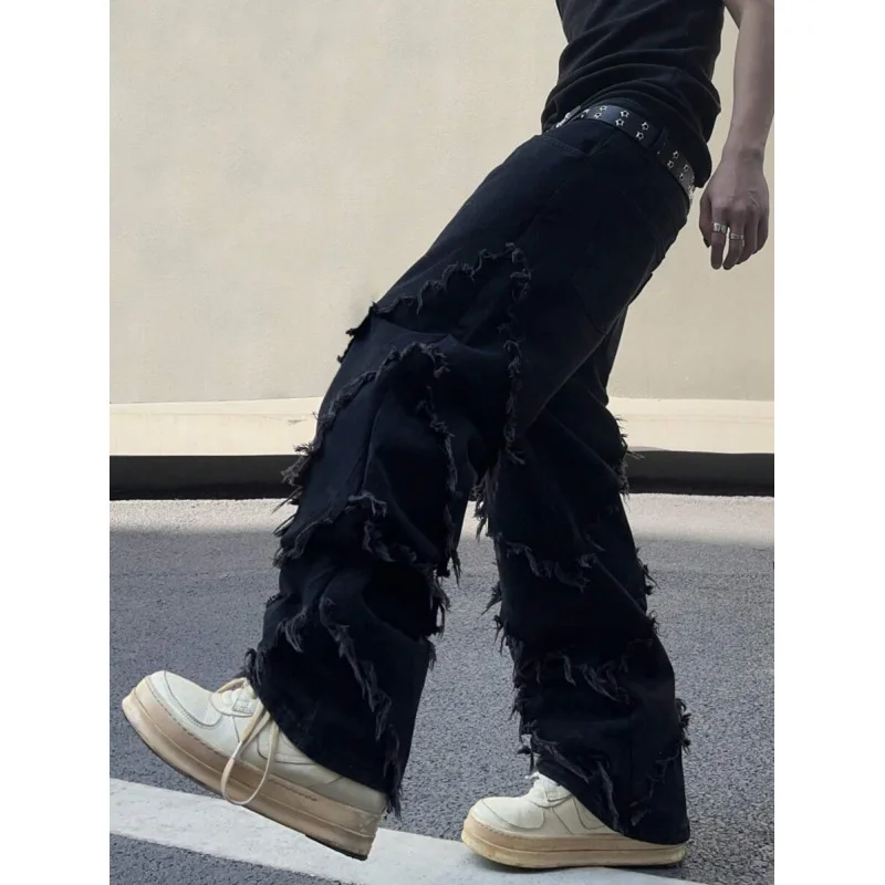 

Мужские однотонные джинсы свободного кроя без пояса