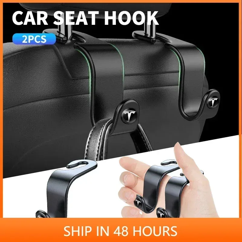 1/2pcs Multifunction Portable Car Seat Back Hook Headrest Storage For Tesla Model 3 Model X S 2016-2020 Decals TM3 TMX TMS Decal