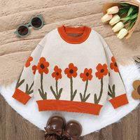 Baby Girls Floral Knit Sweaters Clothing Autumn Winter Long Sleeve Newborn Outwear Pullovers Infant Toddler Spring Knitwear Tops