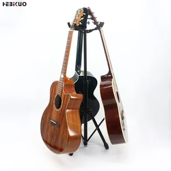 HEBIKUO J-33C three vertical guitar folding stand black yellow