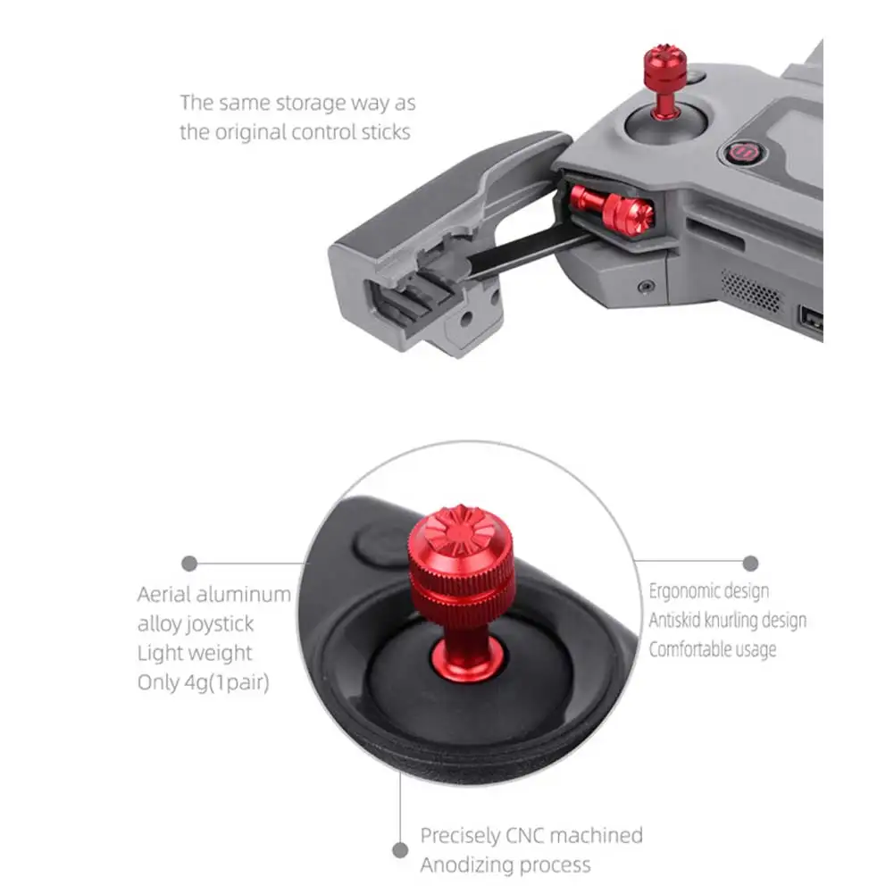 1pair Replacement Part Spared Thumb Rocker Stick Joystick Remote Control Durable Ergonomic Portable Aluminum Alloy For Mavic 2