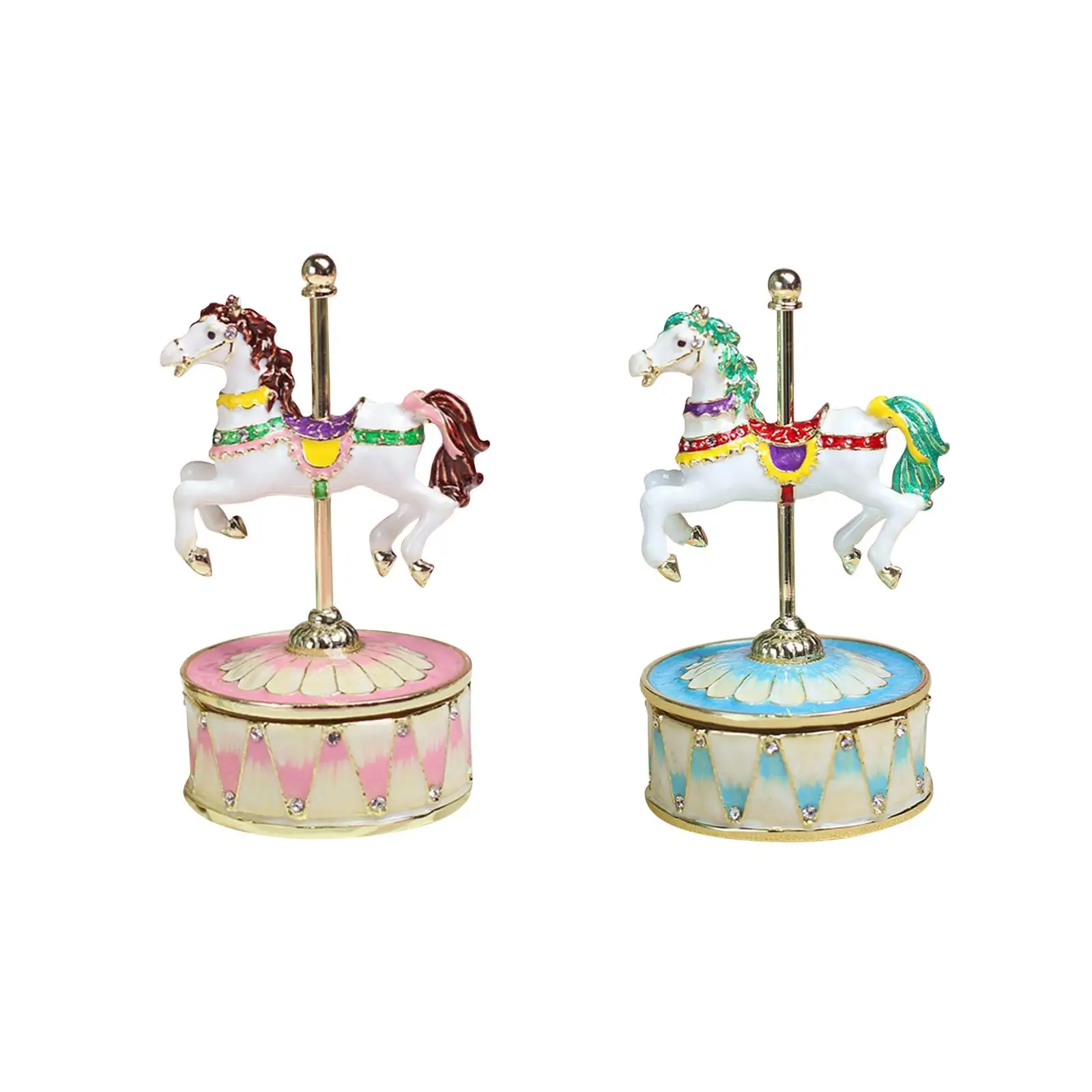 Enchanted Carousel Music Box Horse Figurine Ornamental Decor