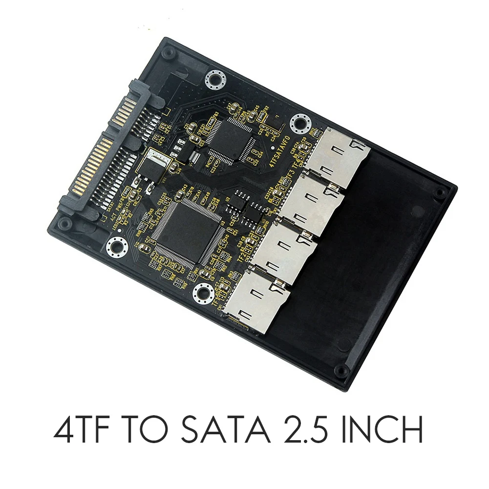 2.5 Inch 4 TF to SATA Adapter Card, Self-Made SSD Solid State Drive, For Micro-SD to SATA Group RAID