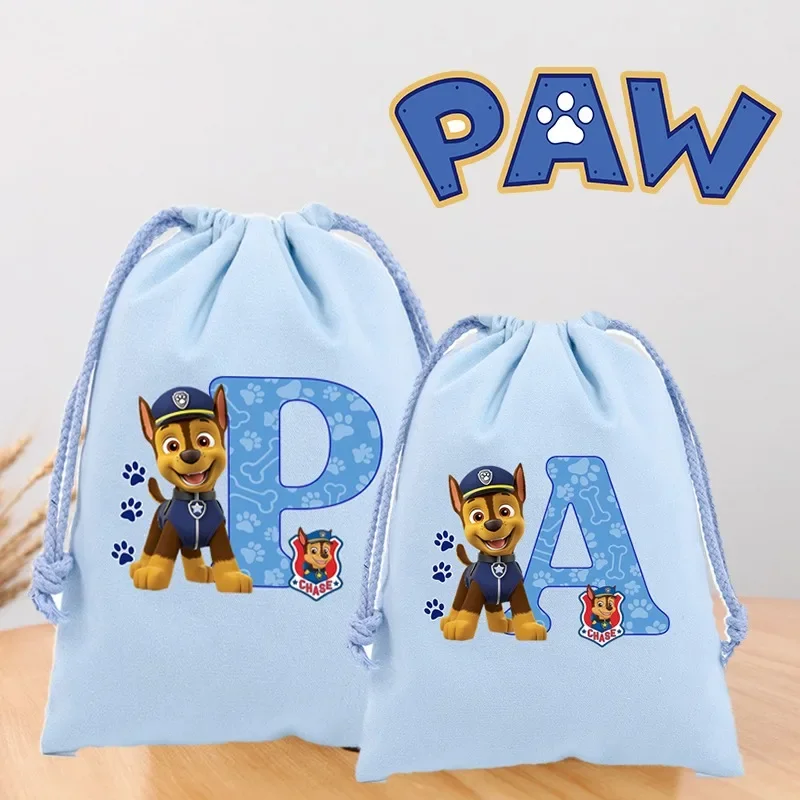 Paws Patrols Boy Drawstring Gift Bag Cosmetic Bag Cartoon Portable Storage Organize Bag Fabric Draw Pocket ToiletryBag Gift