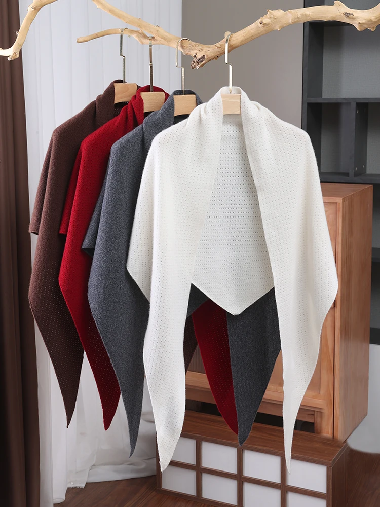 

Korean Style Large Knitted Wool Scarf Minimalist Warm Fashionable Versatile Shoulder Wrap for Young Women in Winter