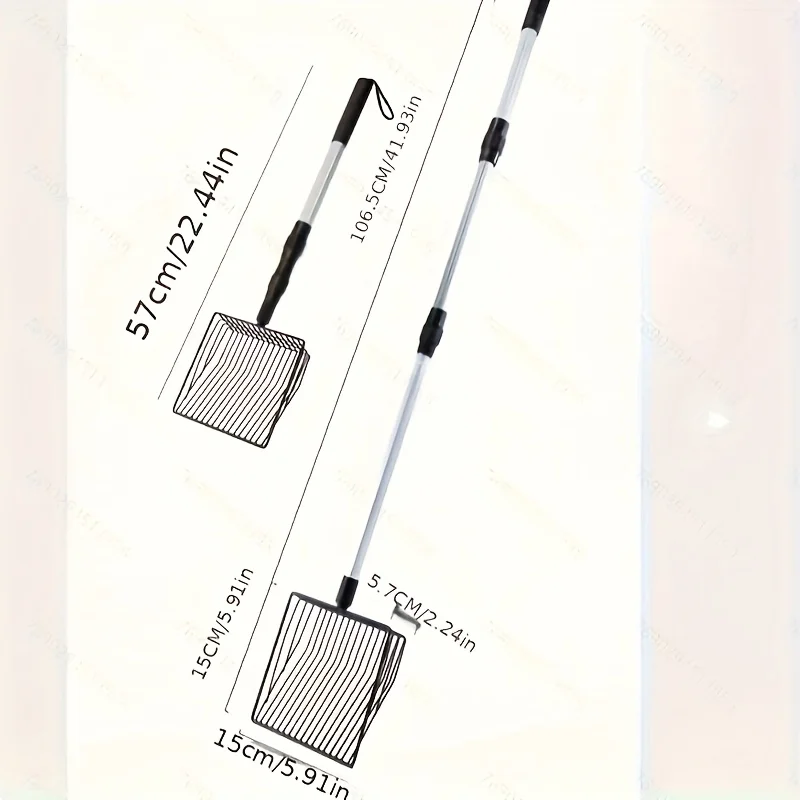 伸縮式鶏小屋レーキ伸縮ハンドル3セクション猫砂スコップロングハンドル分離うんちうんちふるい分けシャベル