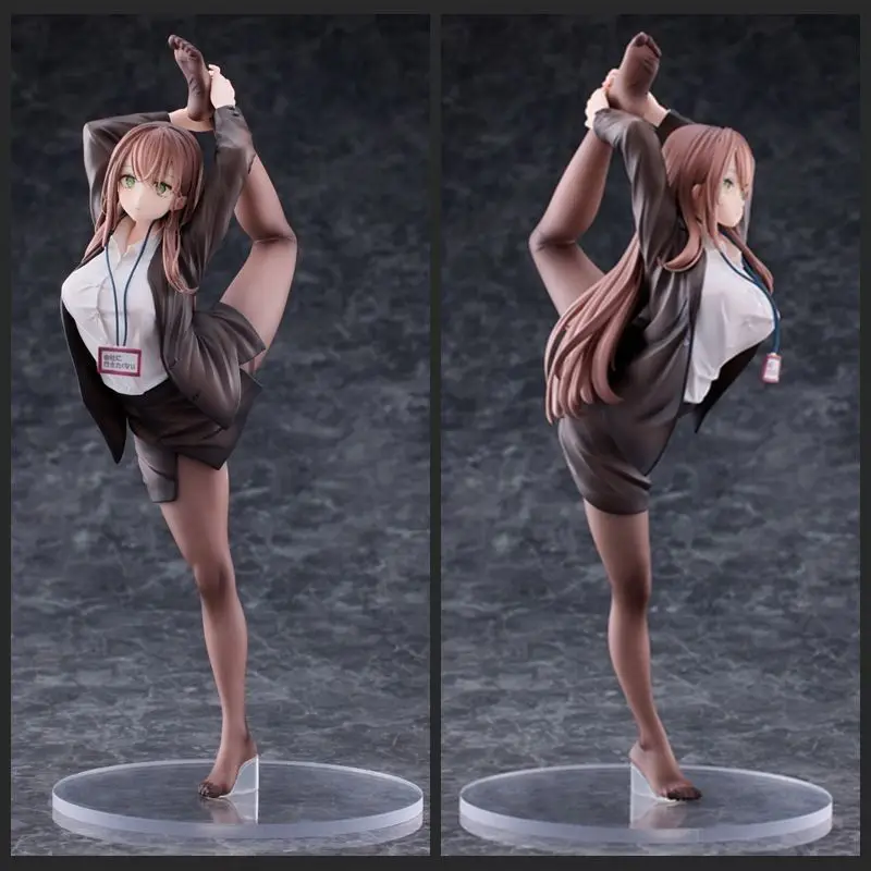 

Office Lady Anime Girl Figure Black Stockings Japanese Cute Desktop Decoration PVC Statue Model Collectible