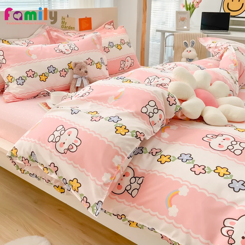 

3/4 Piece Bedding Set for Bedroom Soft Bedspread Double Bed Home Comefortable Duvet Cover Quality Quilt Cover and Pillowcase