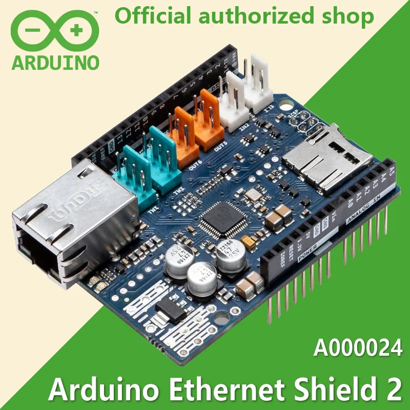 

Плата разработки Arduino Ethernet Shield 2 A000024 Wiznet W5500, итальянский оригинальный аутентичный