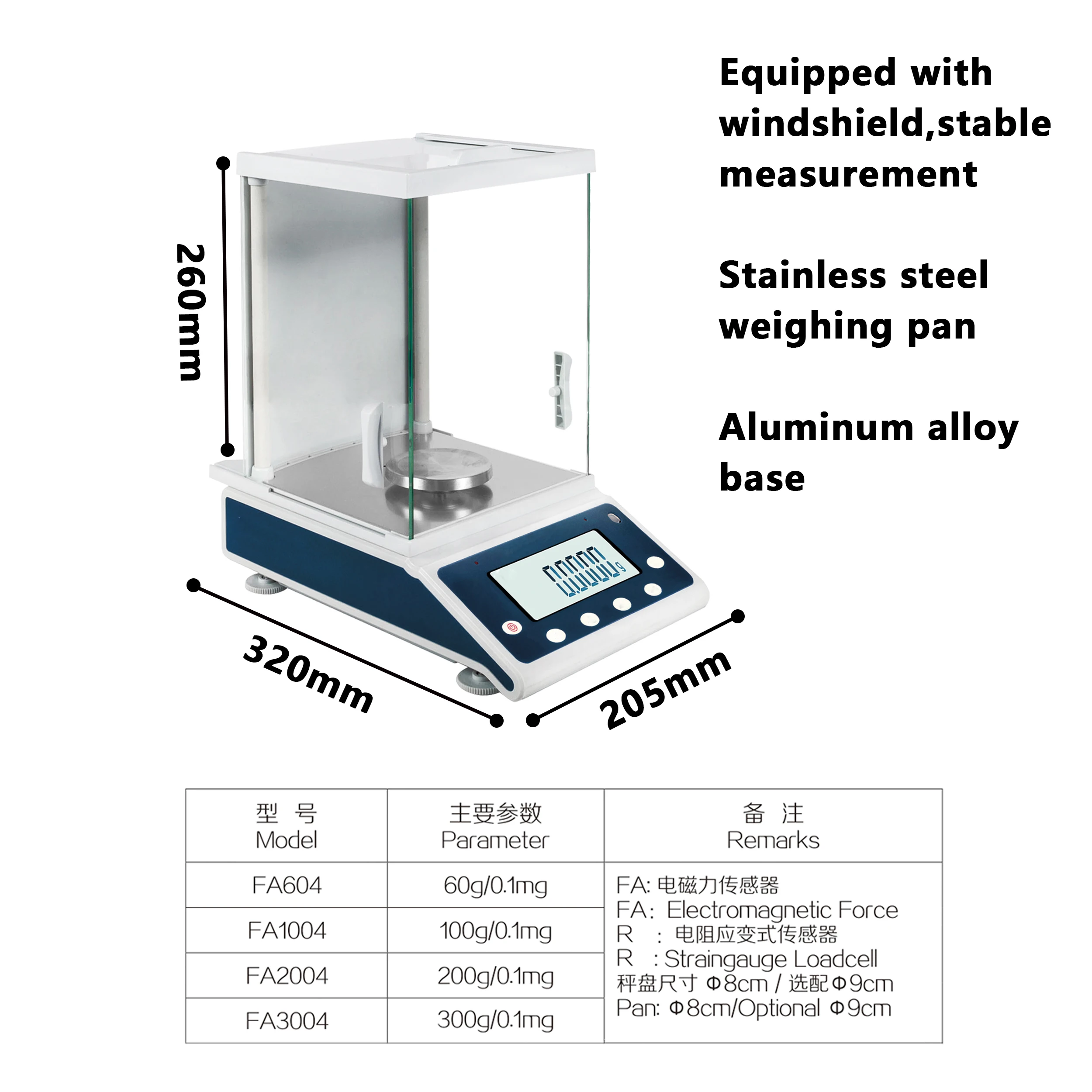 FA-N 60g 100g 200g 220g 300g 320g 0.1mg Digital 0.1mg Analytical Balance Precision Laboratory Balance Electronique