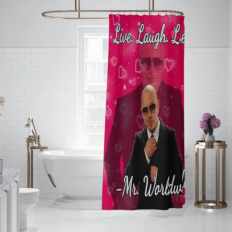 Aertemisi Pitbull Mr 305 Funny Meme Shower Curtain Set with Grommets and Hooks for Bathroom Decor