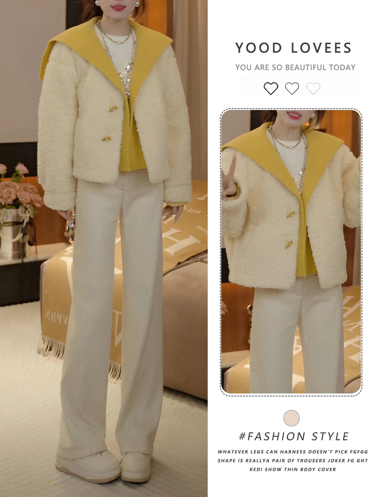 

Korean Style Thickened Navy Collar Fur Coat Women's Fashionable Versatile Autumn Winter New Arrival Short Outerwear