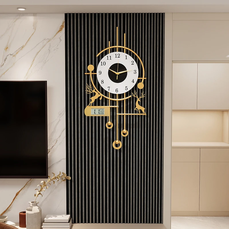Relojes de Pared coreanos de lujo para cocina, Reloj de Pared nórdico de moda estética moderna para restaurante, Reloj minimalista Simple, decoración del hogar