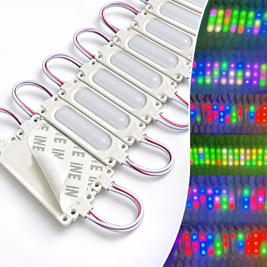 20pcs RGB Flowing 12V Highlight Led Module Waterproof IP65 Atmosphere Party Vacation Festival Car Interior Decoration Lighting