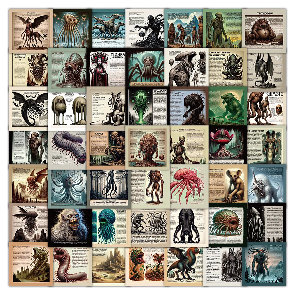 54Pcs Cthulhu Mythos Decorative Mobile Skateboarding Luggage Waterproof Stickers