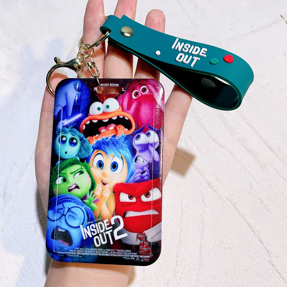 Wholesale Accessories Inside Out 2 Keychain Backpack Pendant Card Holder Id Card Case Anime Figures Toy Car Key Ring Kid Gift