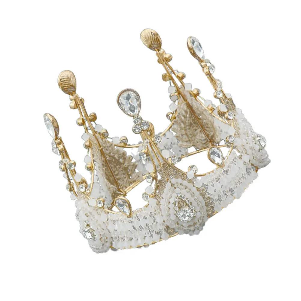 10.5x8cm Birthday Cake Crown Headdress Sparkly Crystal Rhinestone Headdress Beautiful Birthday Crown for Girls Party