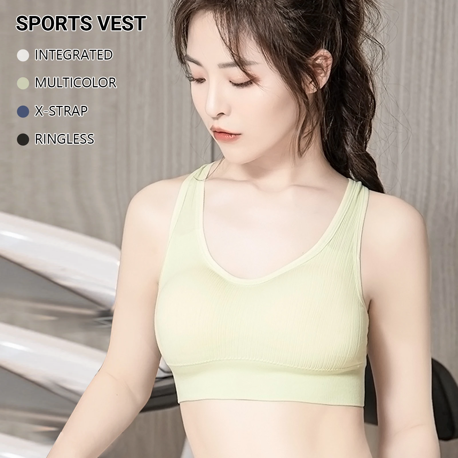 IUSIBRALEA New Sports Bra for Women Girl Shockproof Running Fitness Leisure Yoga Thin Bra Beautiful Back Vest Ringless Free Size