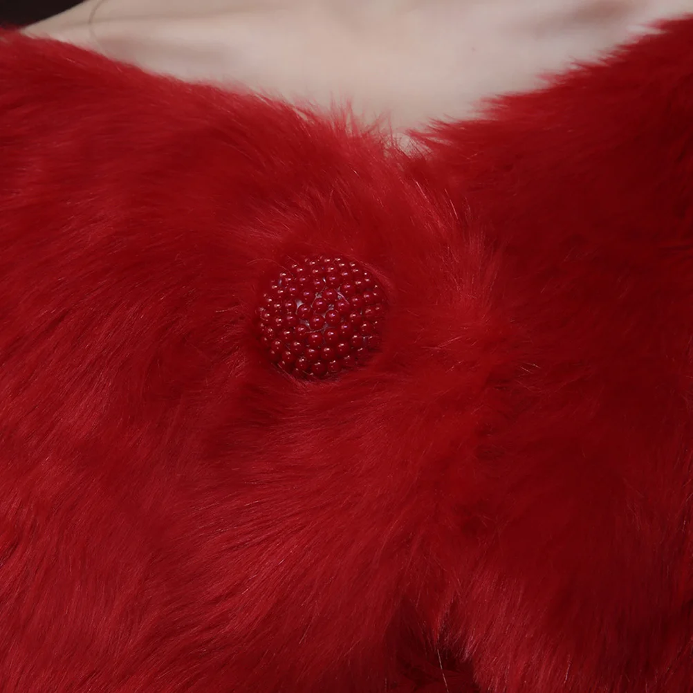 

Shawl For Women Winter Bride Winter Shawl Elegant Bride Tippet Wedding Party Wrap Prom Red Acrylic Fiber Soft Cape