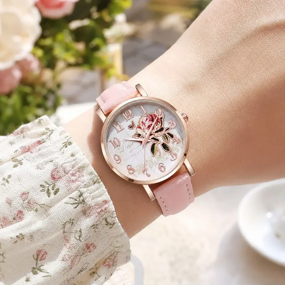 Boho Style Wrist Watches Rainbow Color Multicolor Quartz Watch PU Arabic Numerals Bohemian Watch Mom