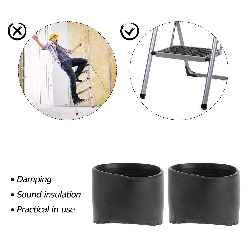 

2Pcs Round Foot Cover 80MM Anti-slip Pad for Ladder Legs PVC Protector Durable High Grade Sound Insulation