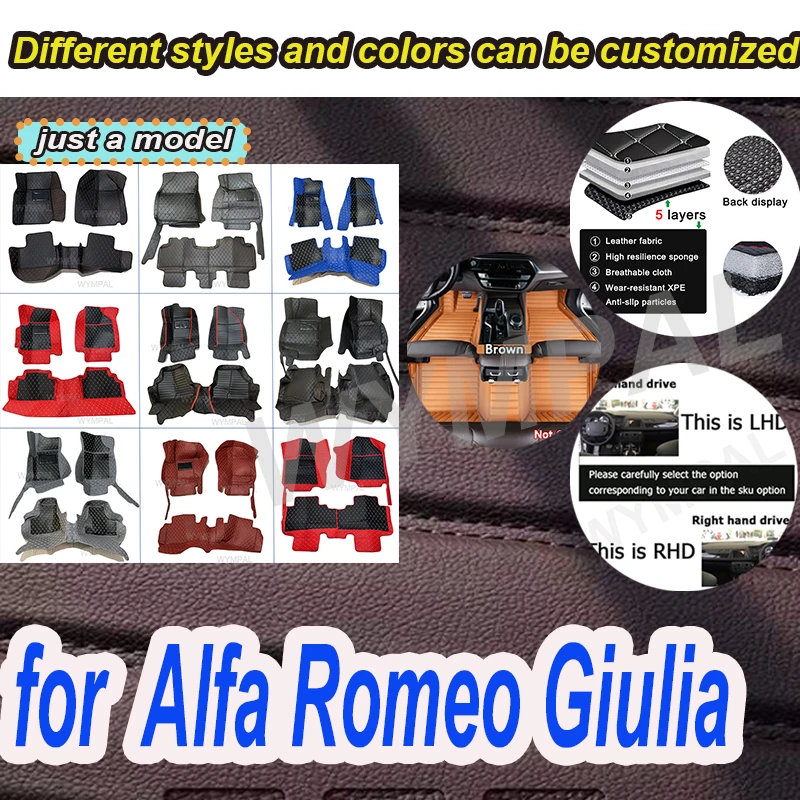 

LUXURY Carpets For Alfa Romeo Giulia 2021 2020 2019 2018 2017 Car Floor Mats