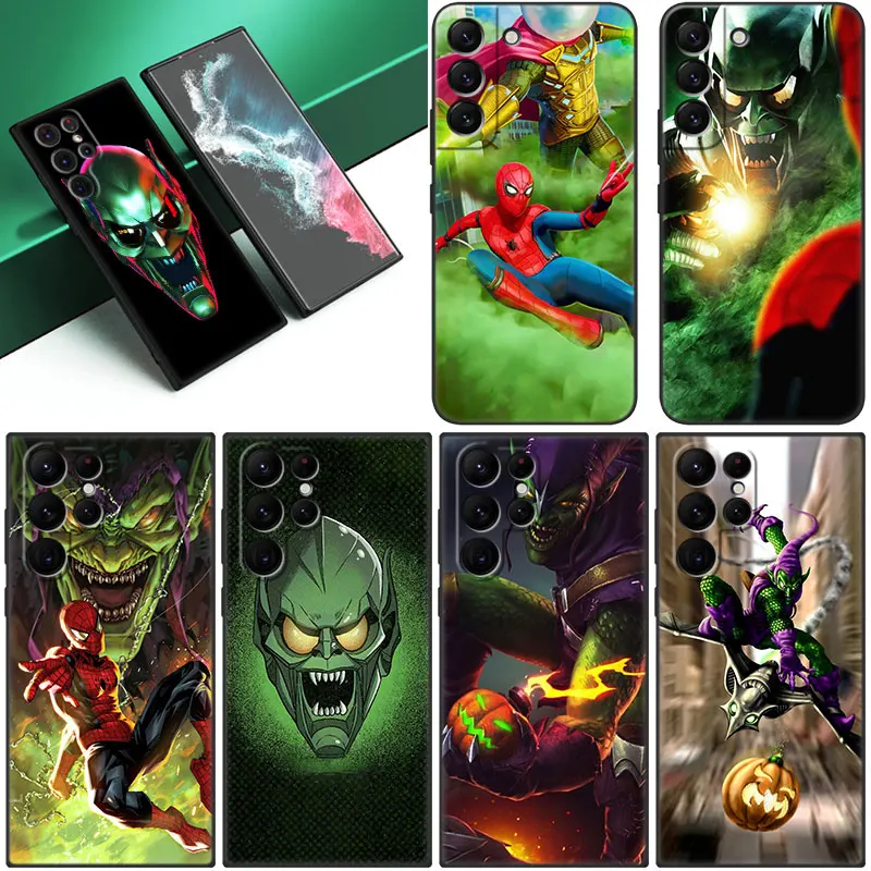 Green Goblin Phone Case For Samsung Galaxy S23 S22 S21 Ultra S20 FE 5G S10E S10 Lite S8 S9 Plus S7 Edge Black Cover