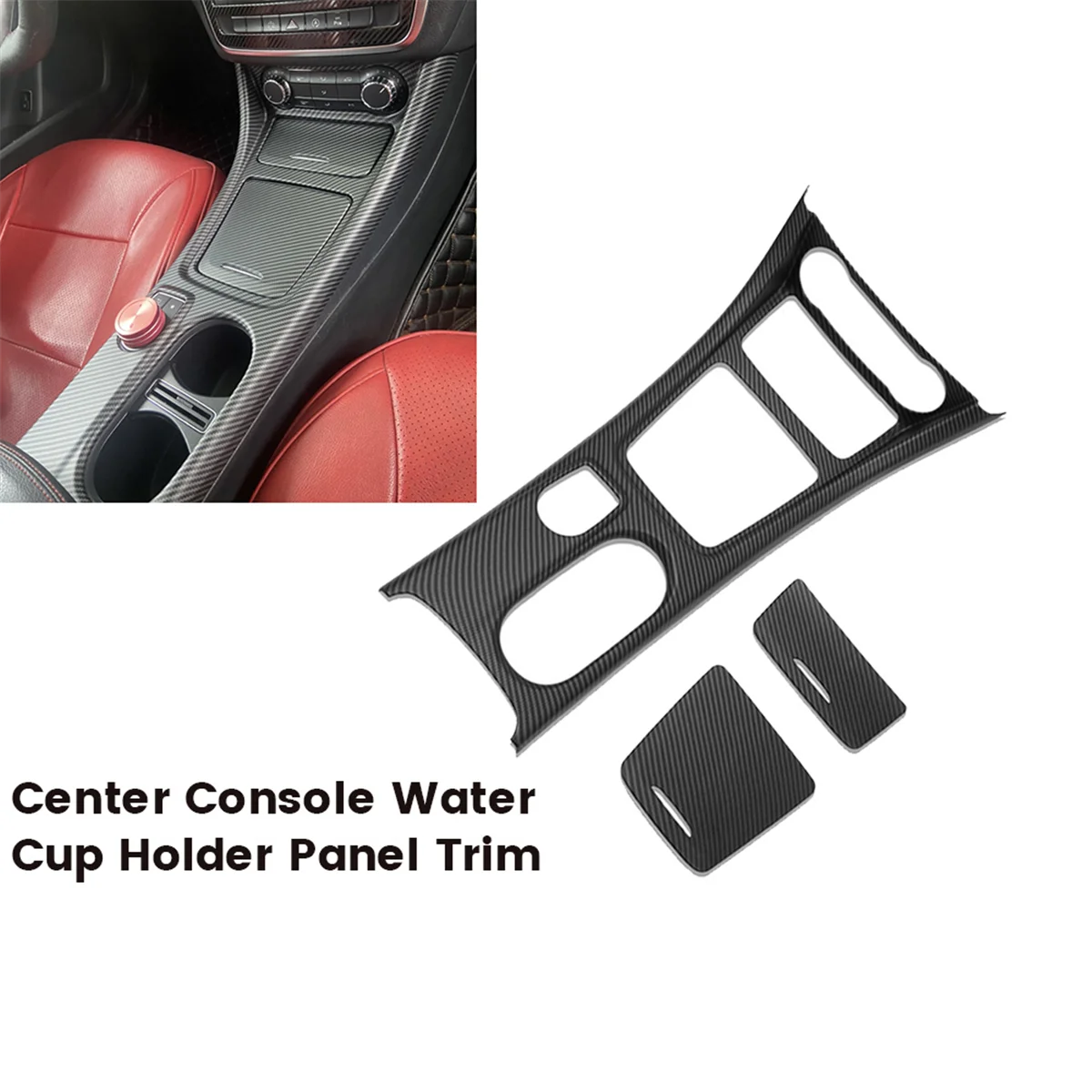 LHD Center Console Water Cup Holder Panel Trim for Mercedes Benz A CLA GLA W176 C117 X156 2013-2019 Storage Box Sticker