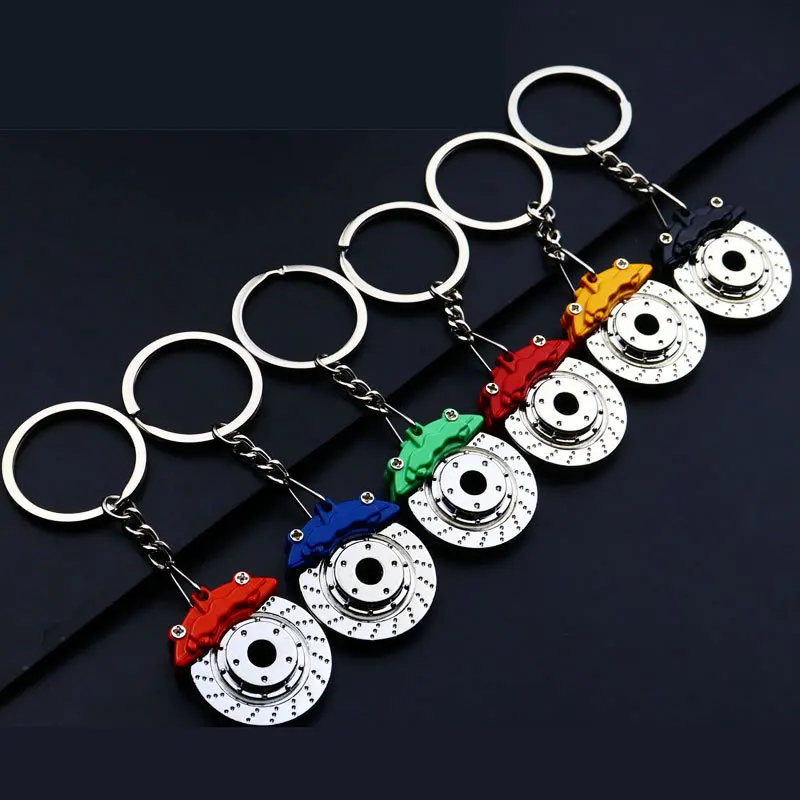 1Pc Cute Metal Auto Parts Disc Brake Keychain Hub Calipers Key Ring For Car Pendant Key Chain For Men Gift Trinkets llaveros