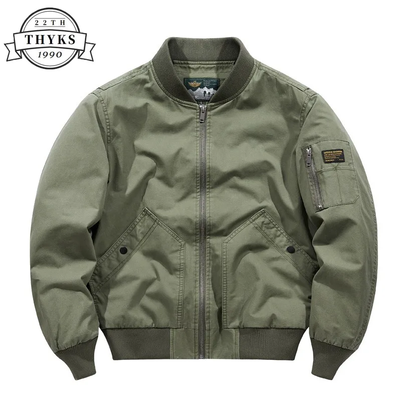 

Motorcycle Jacket Men Vintage Military Multiple Pocket Loose High-Quality Baseball Coat Casual Windpoof Versatile Bomber Jacket