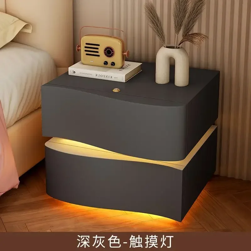 XC Smart Bedside Table Solid Wood Home Bedroom Simple Modern 2024 New Light Luxury High-end Bedside Table Small