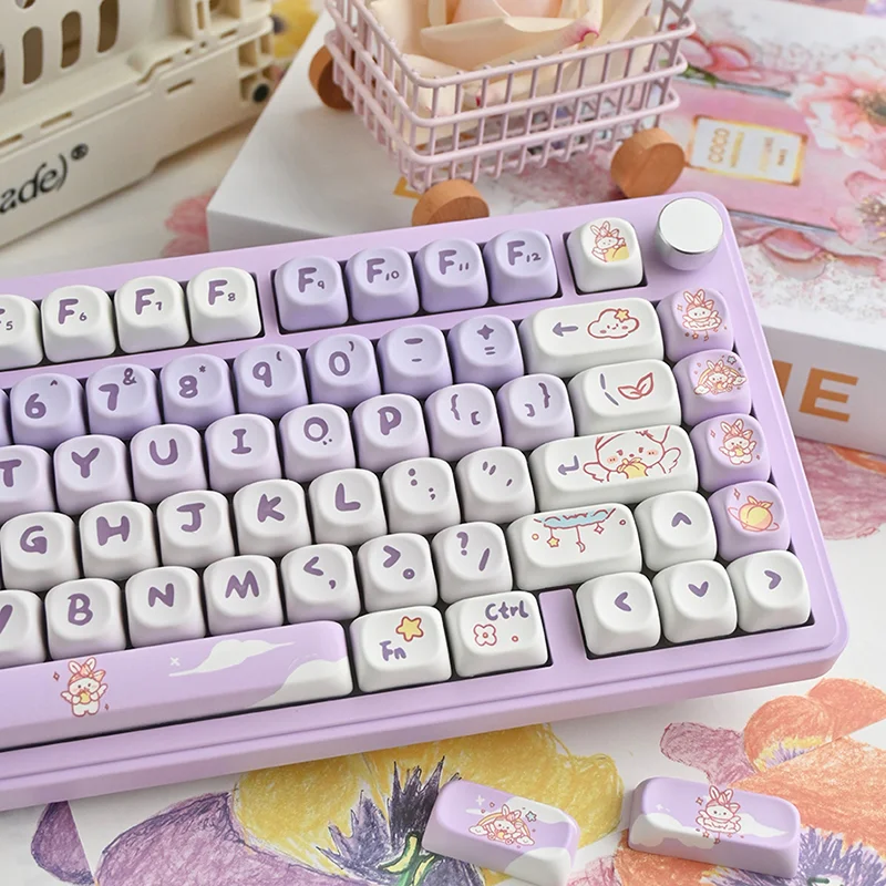 

Cartoon Theme Cute Keycaps Custom Cross Shaft MOA Profile Resin Keycap Mechanical Keyboard Accessories Cat Dog Rabbit Girl Gift