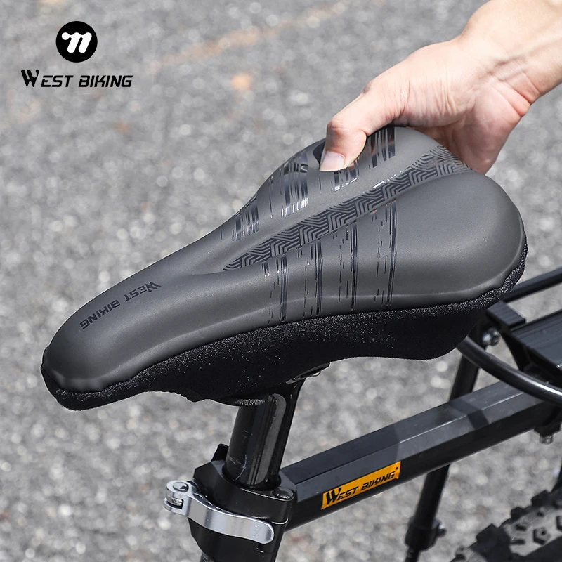 

Чехол для велосипедного седла WEST BIKING Gel, силиконовый удобный нескользящий 3D чехол для велосипедного сиденья, Прочный чехол для велосипедного седла из искусственной кожи