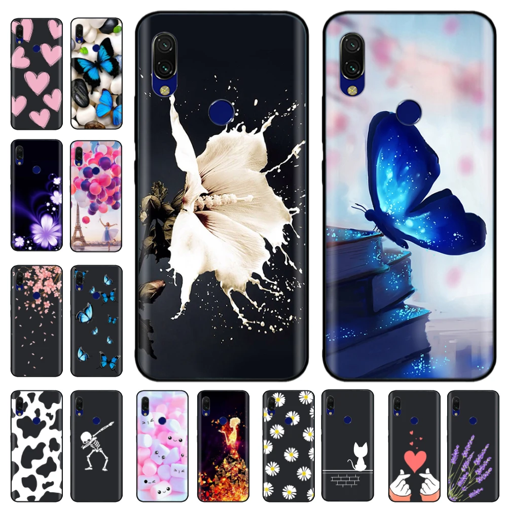 For Xiaomi Redmi 7 Case Redmi7 Black Silicon Bumper Soft Tpu Phone Case Cover For Xiaomi Redmi Note 7 Pro Note7 Case Funda Coque