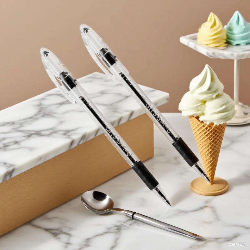 신뢰할 수 있는 0.7mm 볼펜 - 2개의 가는 선 투명 검정색 필기