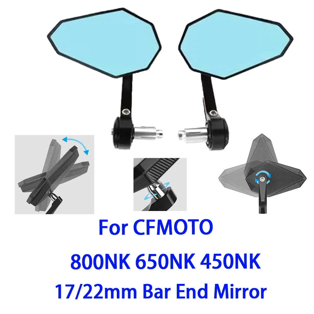 Rear View Mirrors Anti-Glare HD Motorbike Handlebar End Side Mirror Fit for CFMOTO 150 NK 250NK 450NK 450MT 800NK 250CL 450CL