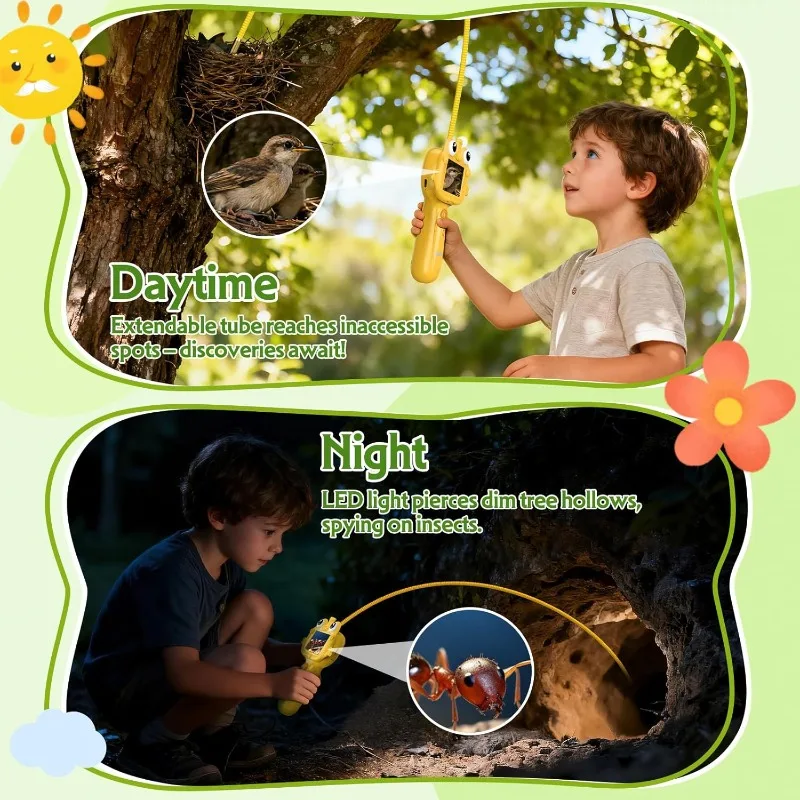 Kinderendoscoop met licht, Borescope Camera Snake Scope, natuurverkenning Wetenschap Educatief stemspeelgoed